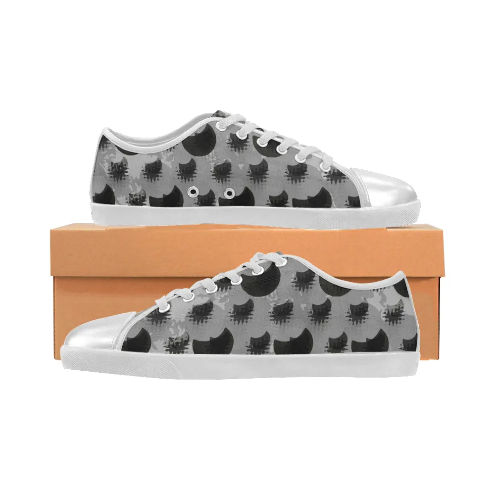 Women's Polka Print Canvas Low Top Shoes