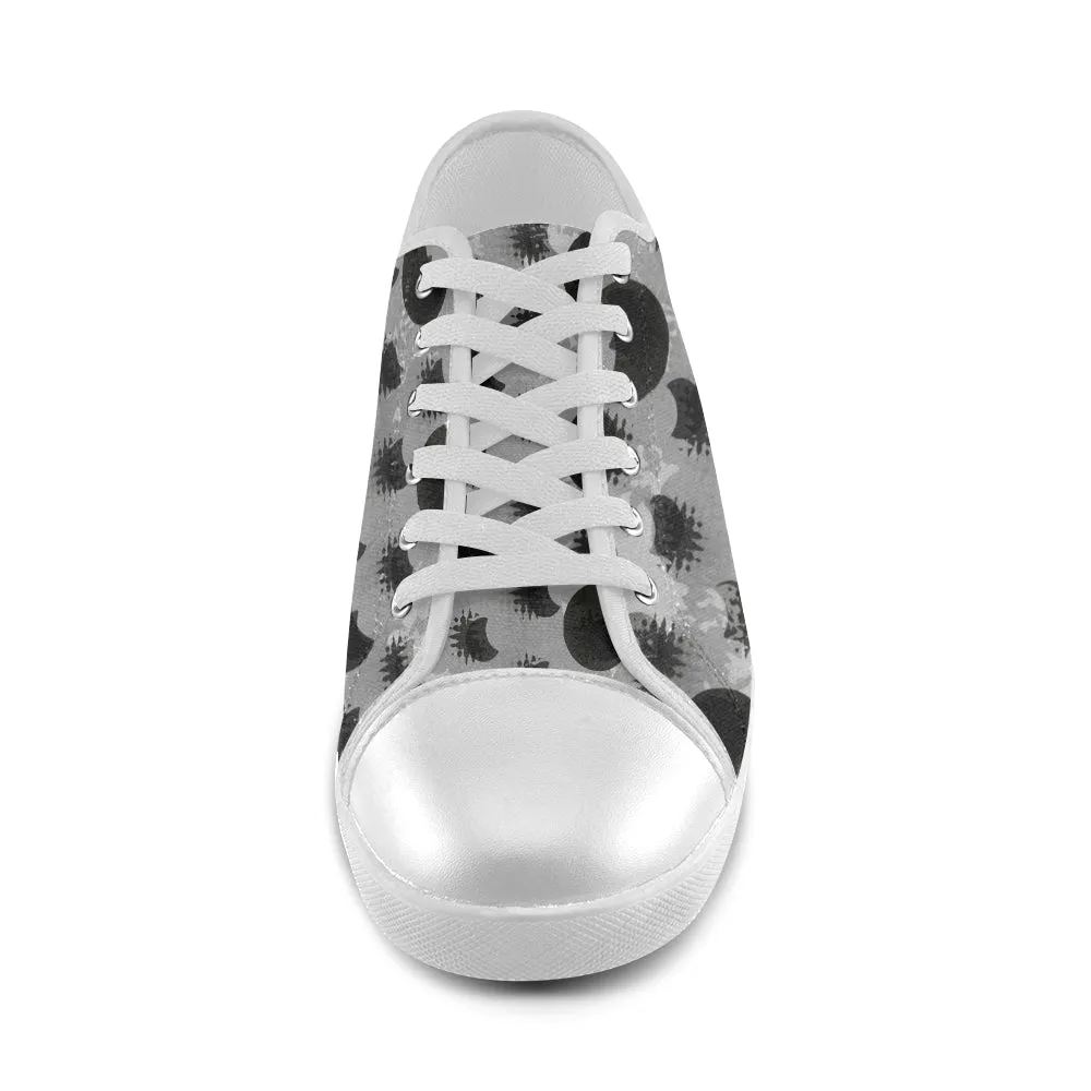 Women's Polka Print Canvas Low Top Shoes