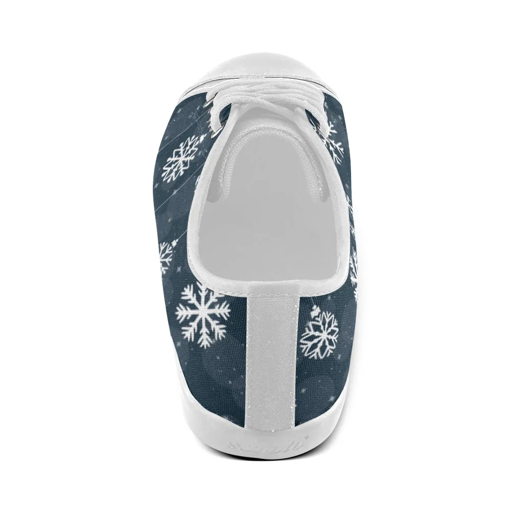 Women's Snowflake Christmas Print Big Size Canvas Low Top Shoes