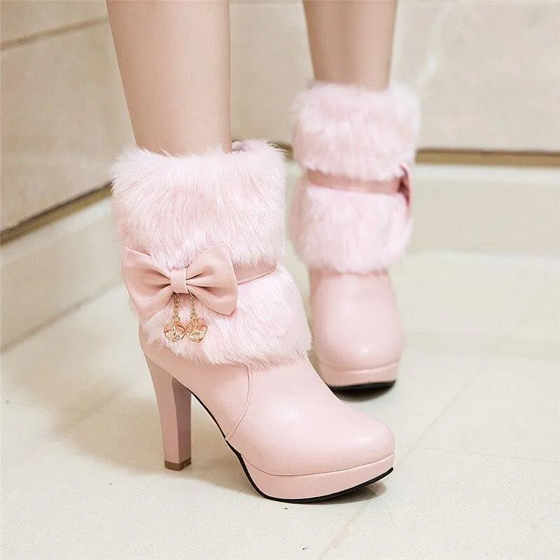 Women's Winter High Heel Boots